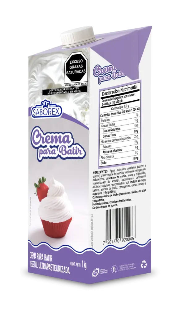 Crema para Batir Tipo Chantilly c/12 Lts